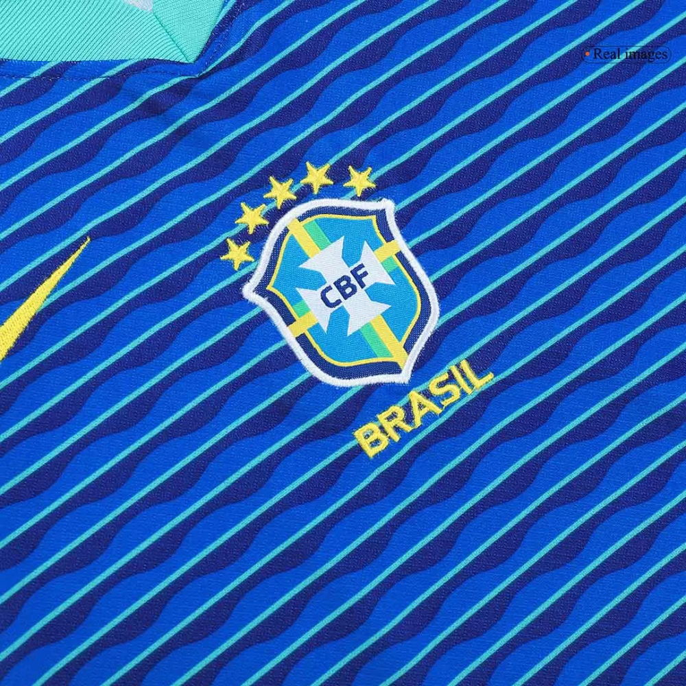 Brazil Away Soccer Uniform Kids Kit Jersey+Shorts Copa America 2024