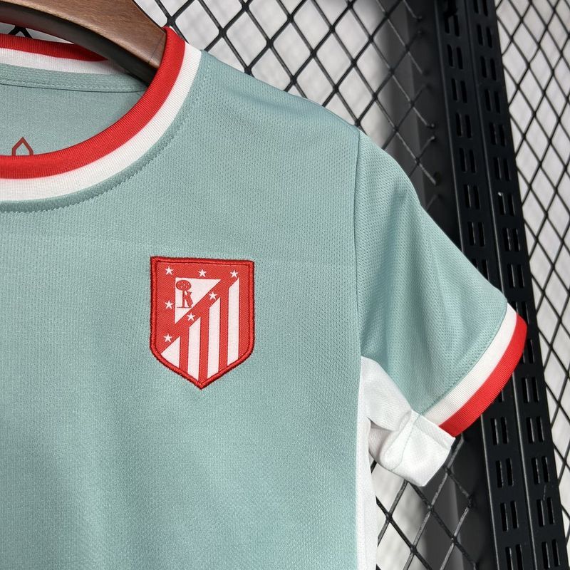 Atletico Madrid Soccer Jersey Away Kids Kit Jersey+Shorts 2024/25