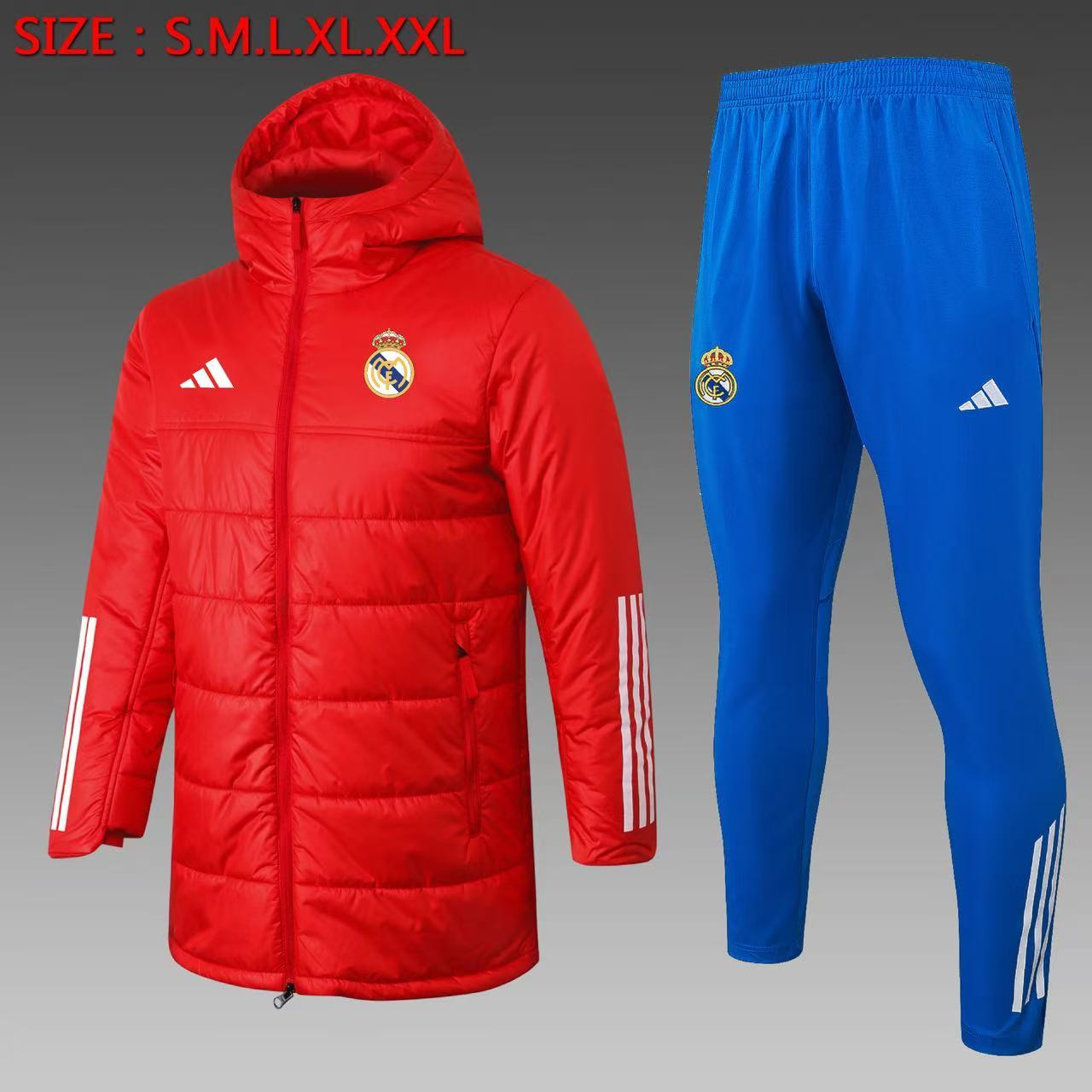 Real Madrid Cotton Hoodie Coat With Pants Red 2025/26