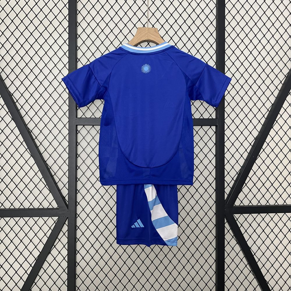 Argentina Away Soccer Uniform Kids Kit Jersey+Shorts 2024