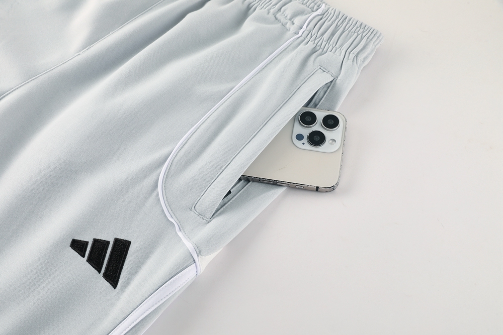 Real Madrid Hoodie Training Kit (Sweatshirt+Pants) Light Grey 2025/26