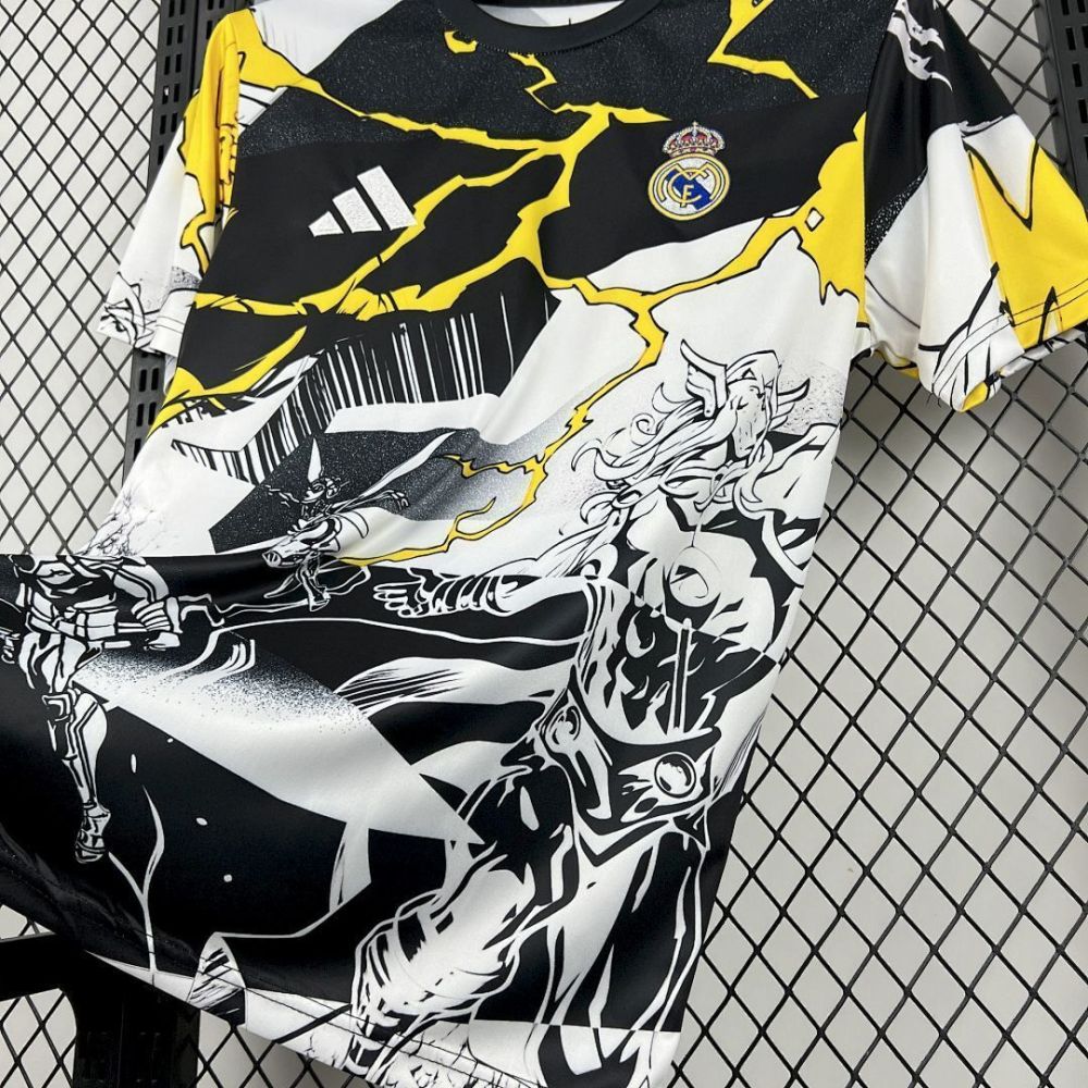 Real Madrid Soccer Jersey Pre-Match Marvel Custom Shirt 2025/26