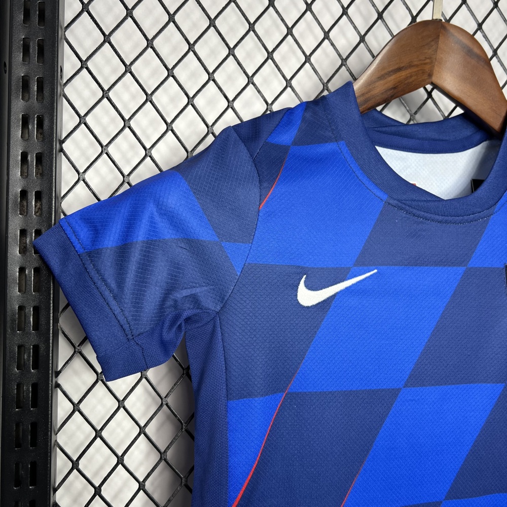 Croatia Soccer Jersey Away Kids Kit Jersey+Shorts EURO 2024