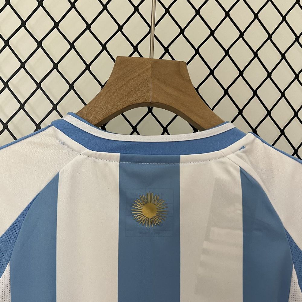 Argentina Home Soccer Uniform Kids Kit Jersey+Shorts 2024