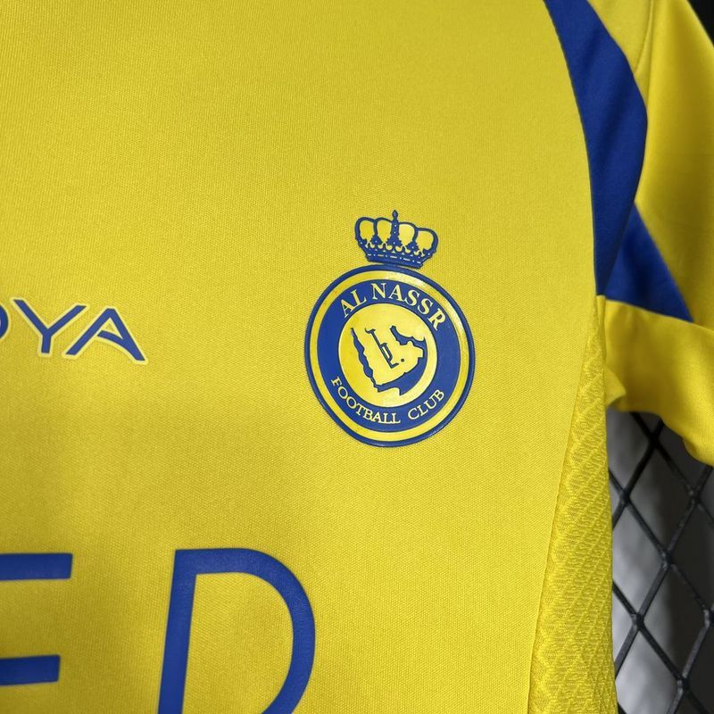 Al Nassr Soccer Jersey Home Kids Kit Jersey+Shorts 2024/25