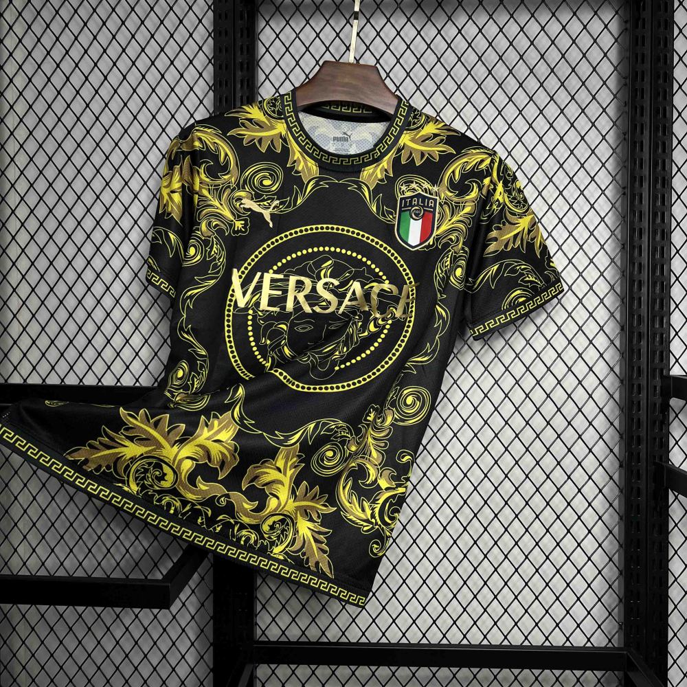 Italy Soccer Jersey x Versace Gold Special Edition Custom Shirt 2022