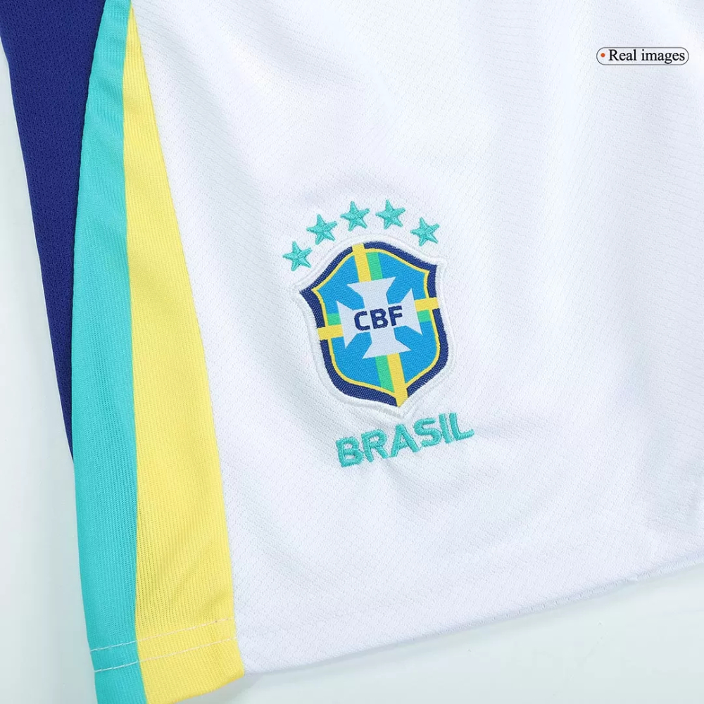 Brazil Away Soccer Uniform Kids Kit Jersey+Shorts Copa America 2024