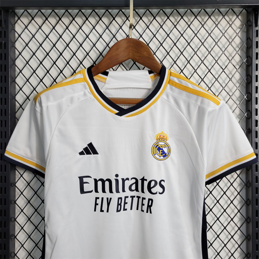 Real Madrid Soccer Jersey Home Kids Kit Jersey+Shorts 2023/24