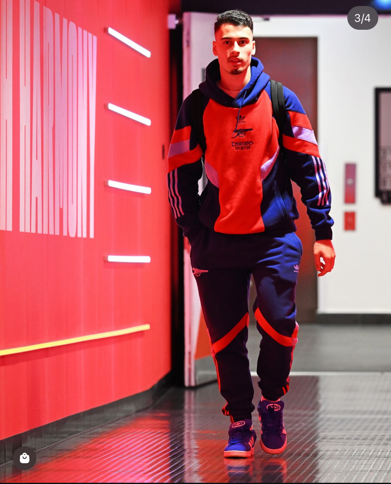 Arsenal Hoodie Training Kit Fleece-Lined Thick (Sweatshirt+Pants) Red&Blue 2025/26
