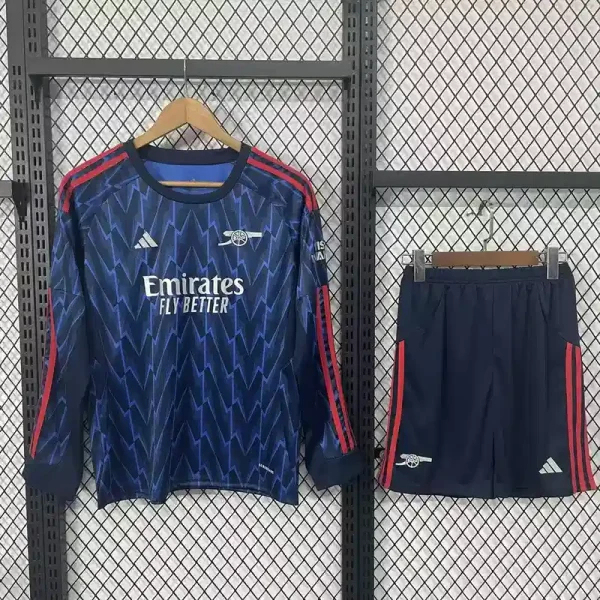 Arsenal Soccer Jersey Away Kids Long Sleeve Kit Jersey+Shorts 2025/26