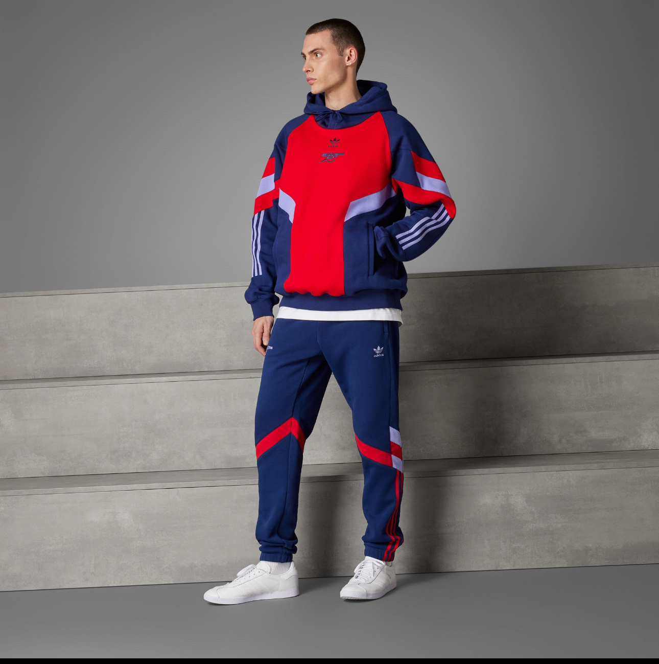 Arsenal Hoodie Training Kit Fleece-Lined Thick (Sweatshirt+Pants) Red&Blue 2025/26