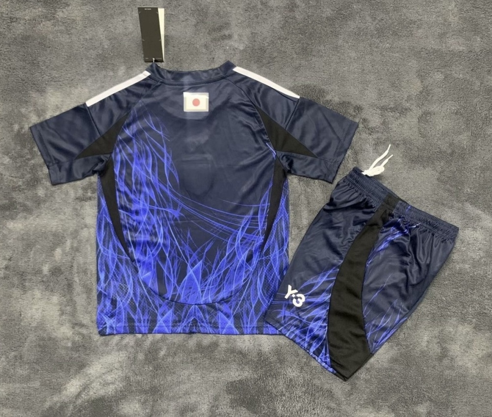 Japan X Y-3 Soccer Jersey Home Kids Kit Jersey+Shorts 2024-25