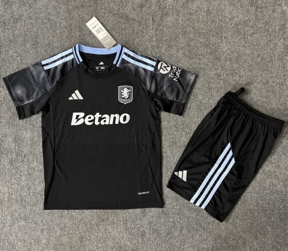 Aston Villa Football Jersey Away Kids Kit Jersey+Shorts 2025/26