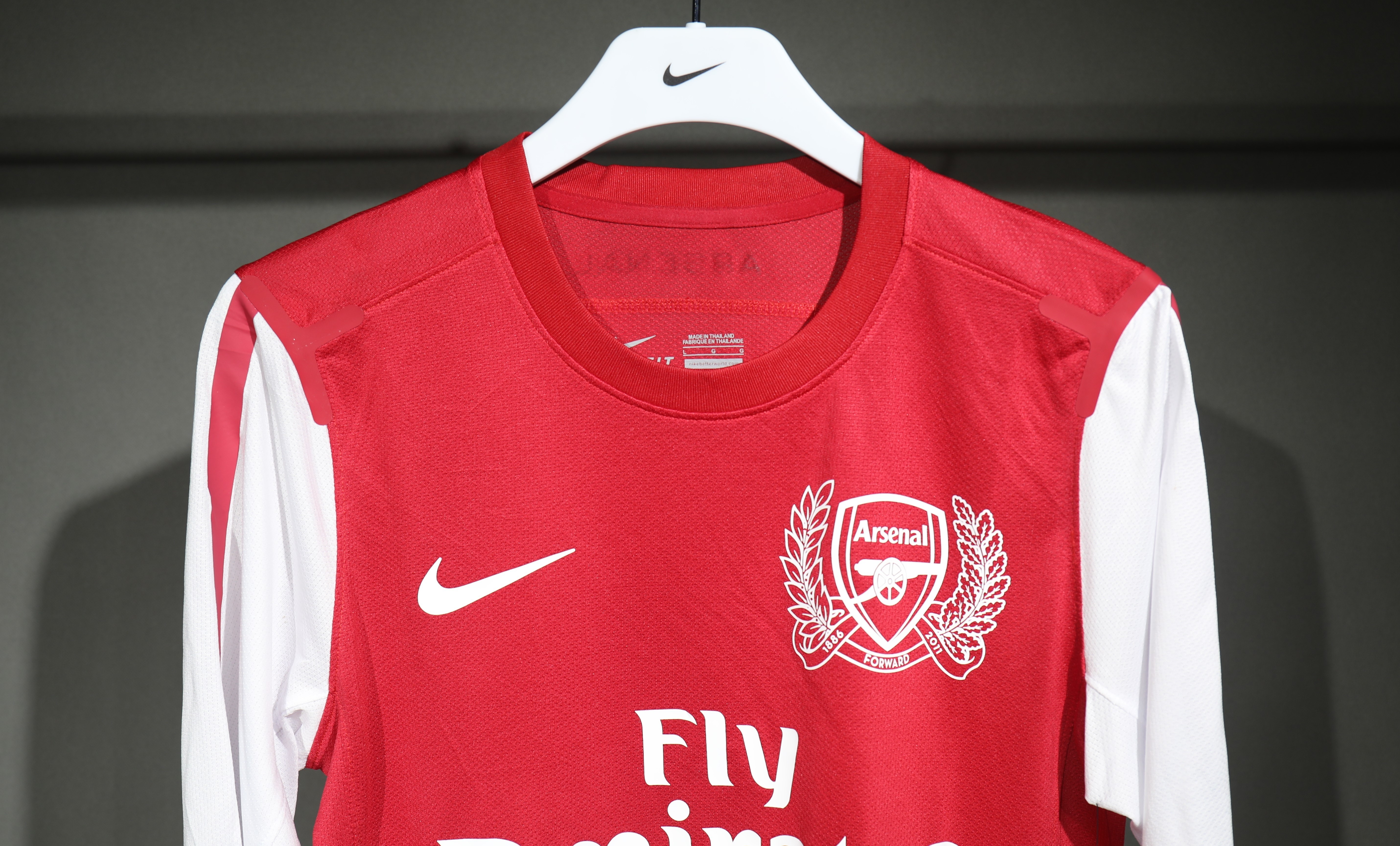 Arsenal Authentic Soccer Retro Jersey Home Long Sleeve Shirt 2011-12