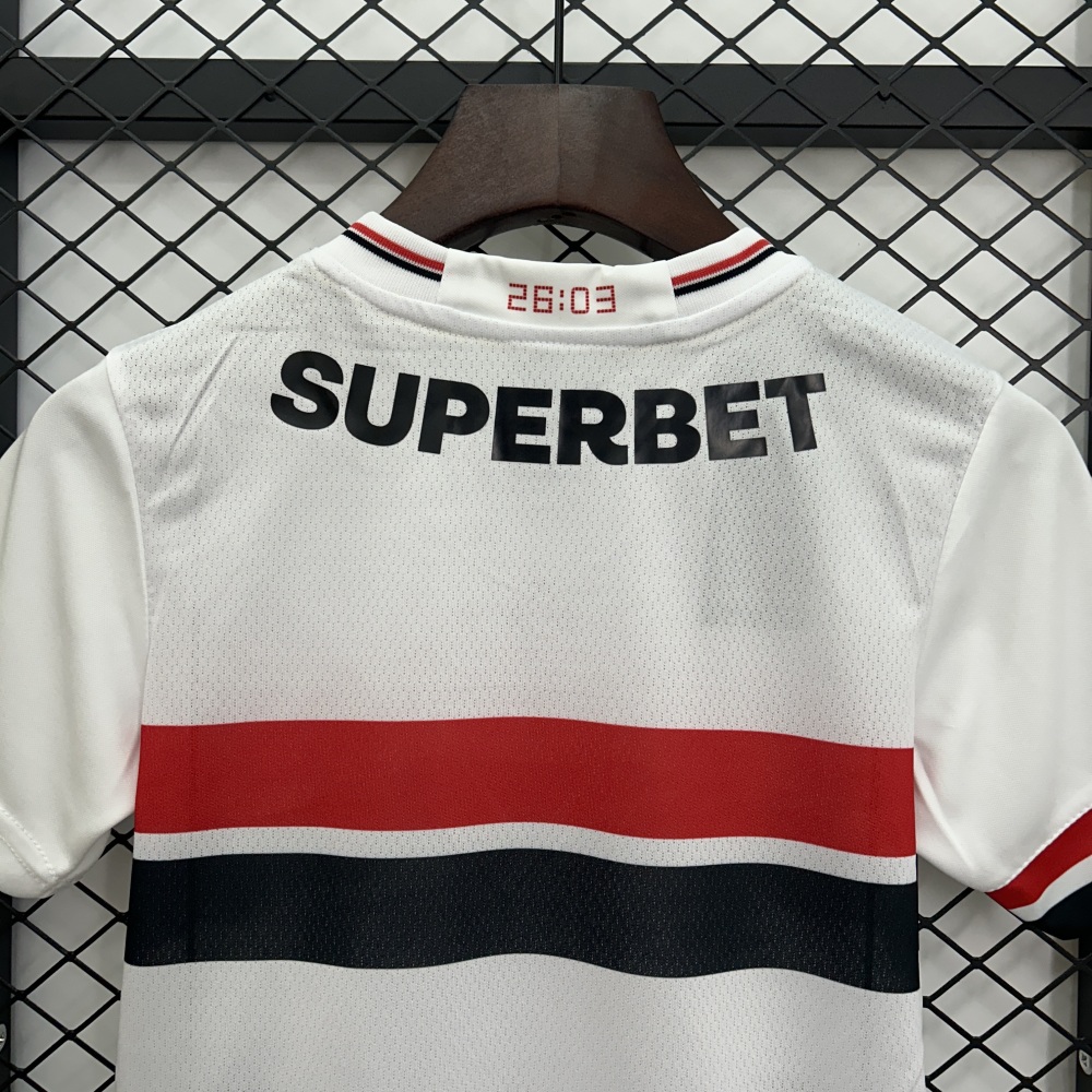 Sao Paulo FC Soccer Jersey Home Kids Kit Jersey+Shorts 2025