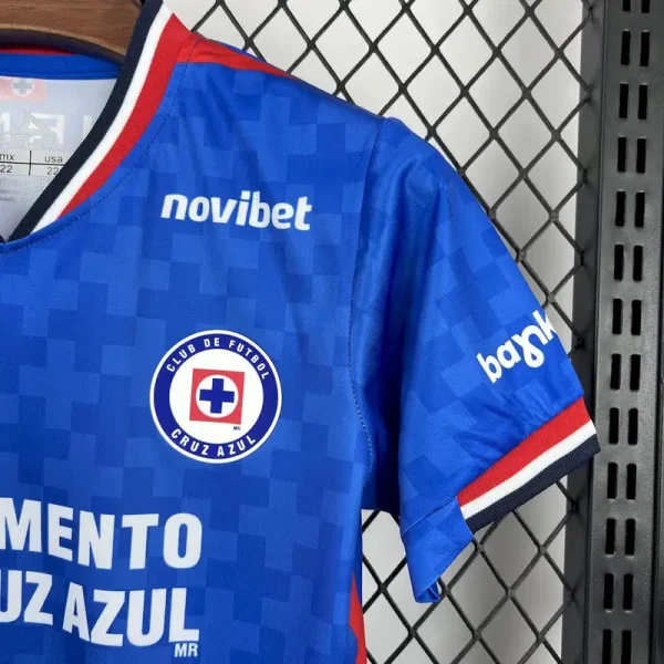 Cruz Azul Soccer Jersey Home Kids Kit Jersey+Shorts 2025/26 - With Sponsor