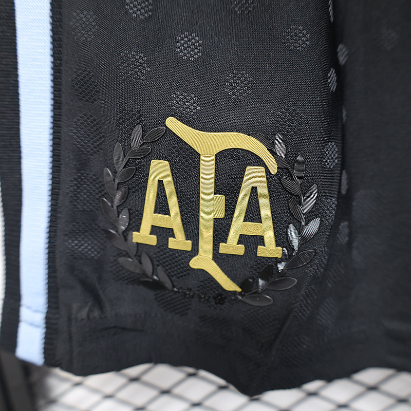 Argentina Authentic Soccer Jersey Black Shorts 2025