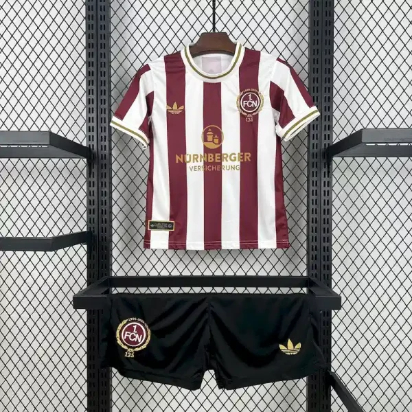 FC Nürnberg Soccer Jersey 125th Anniversary Kids Kit Jersey+Shorts 2025/26