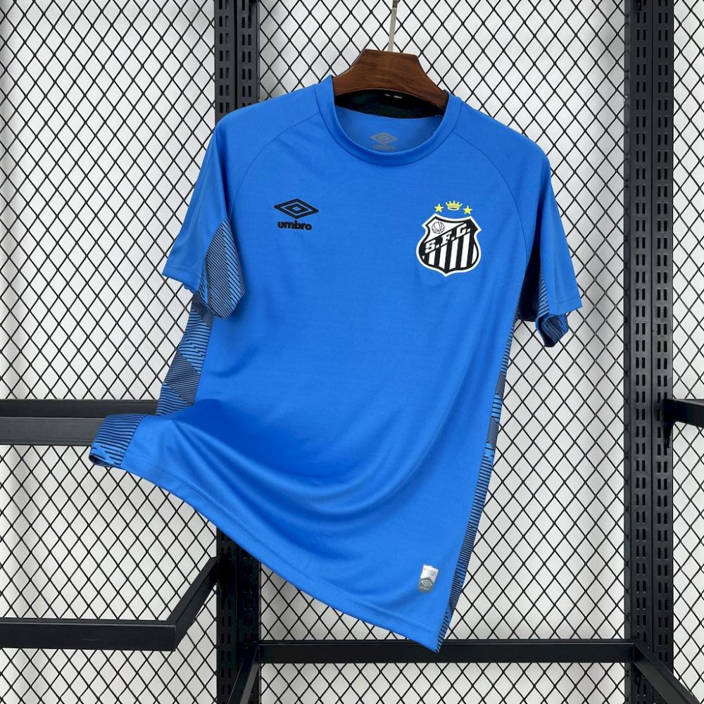Santos FC Soccer Jersey Blue Goalkeeper Custom Shirt 2025