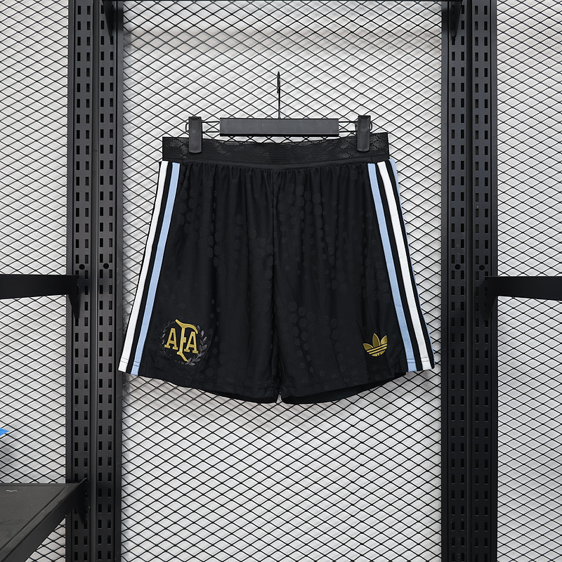 Argentina Authentic Soccer Jersey Black Shorts 2025