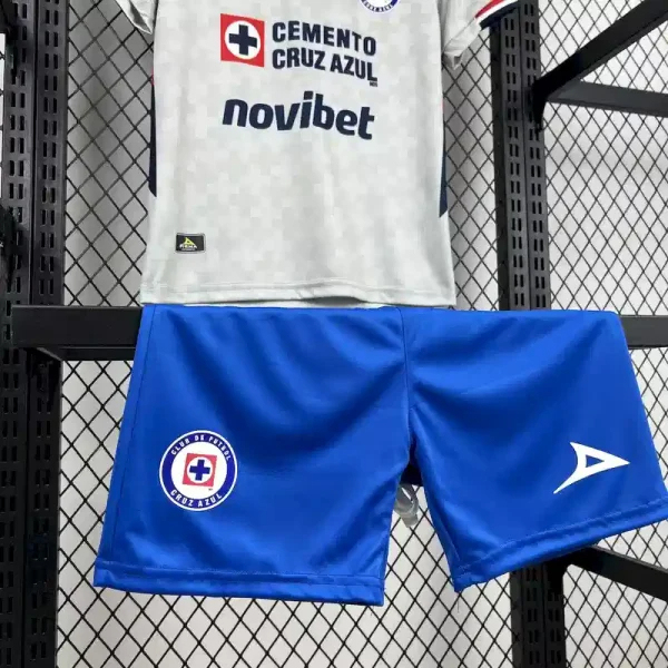 Cruz Azul Soccer Jersey Away Kids Kit Jersey+Shorts 2025/26 - With Sponsor