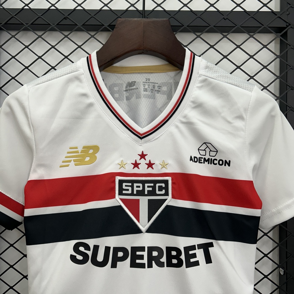 Sao Paulo FC Soccer Jersey Home Kids Kit Jersey+Shorts 2025