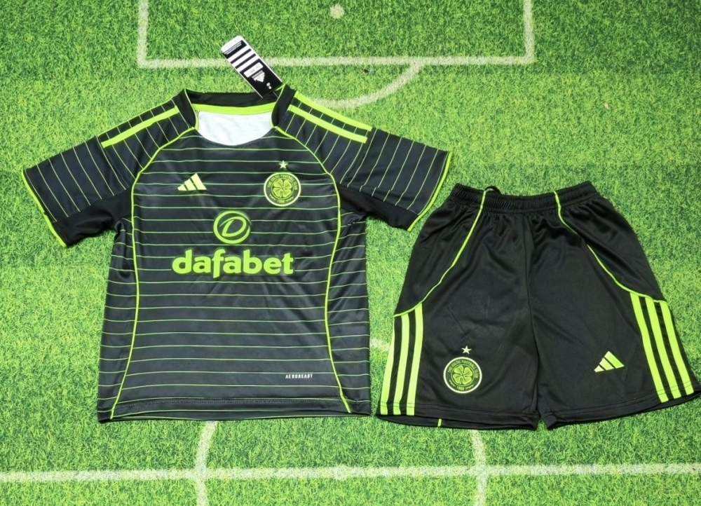 Celtic Soccer Jersey Away Kids Kit Jersey+Shorts 2025/26
