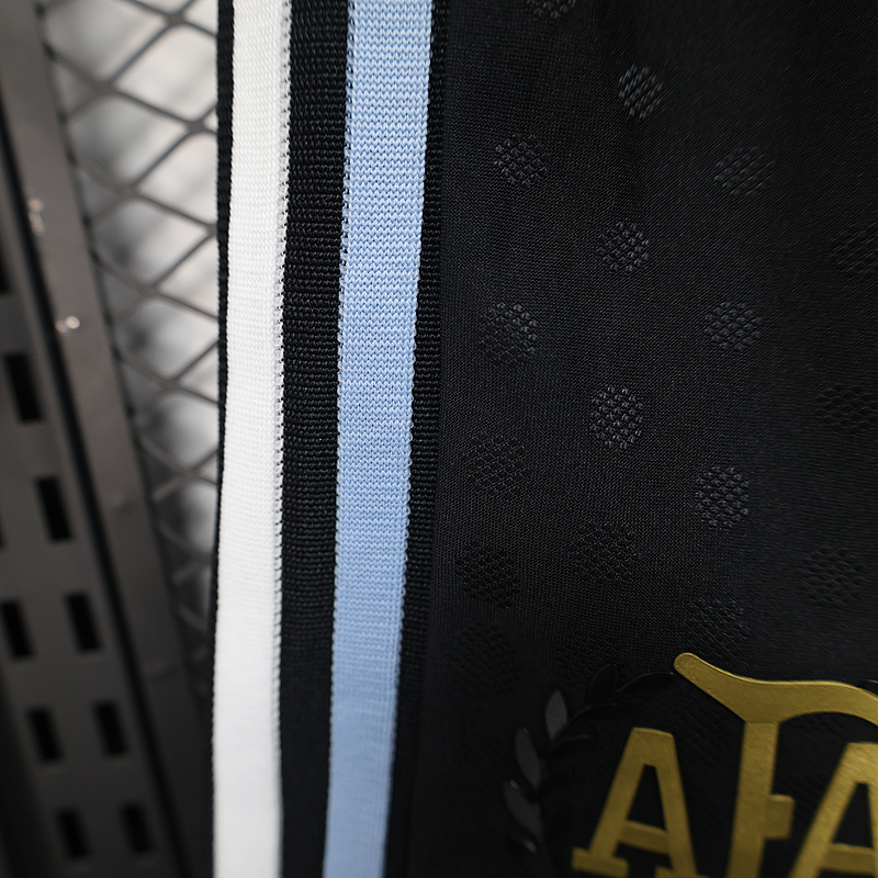 Argentina Authentic Soccer Jersey Black Shorts 2025