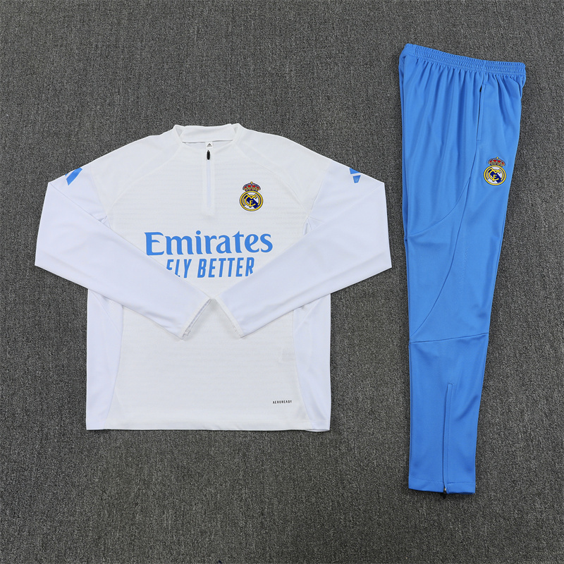 Real Madrid white and light blue Training Kit 25/26