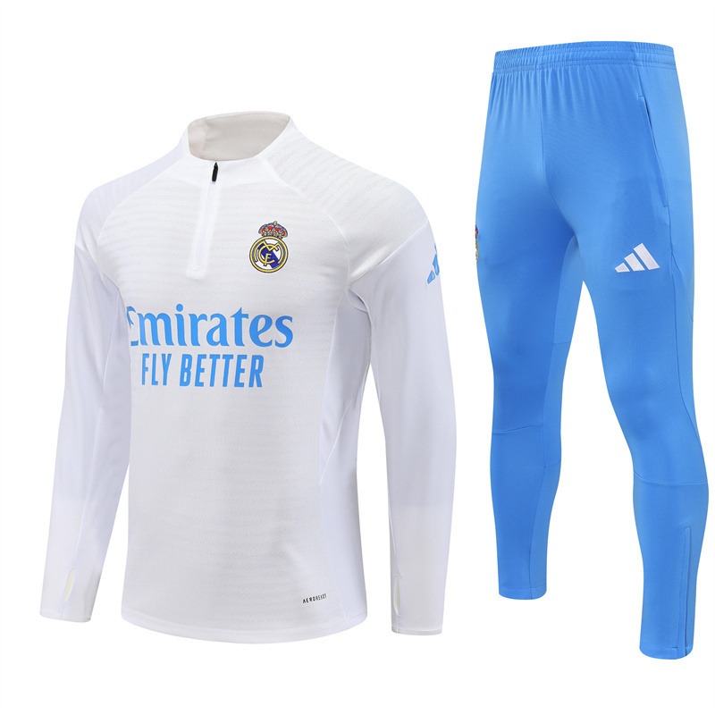 Real Madrid white and light blue Training Kit 25/26