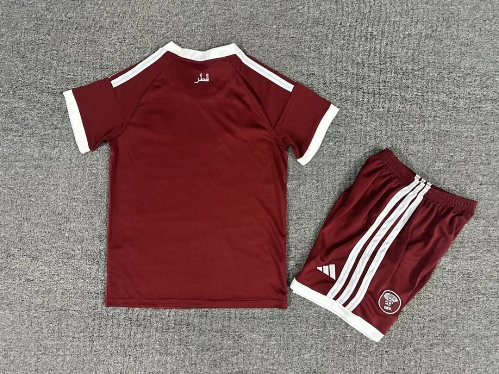 Qatar Soccer Jersey Home Kids Kit Jersey+Shorts World Cup 2026