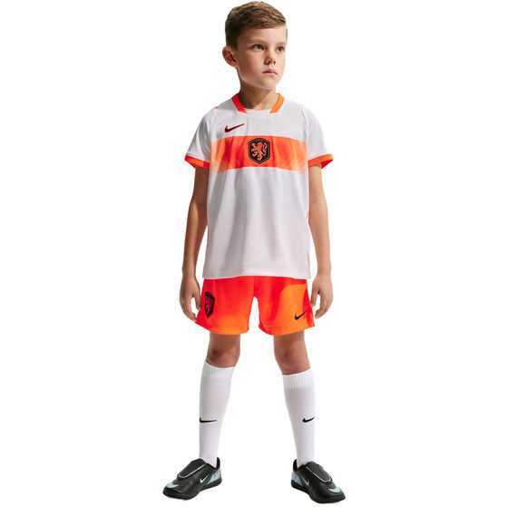 2026 World Cup Netherlands away kids wearing socks soccer jersey