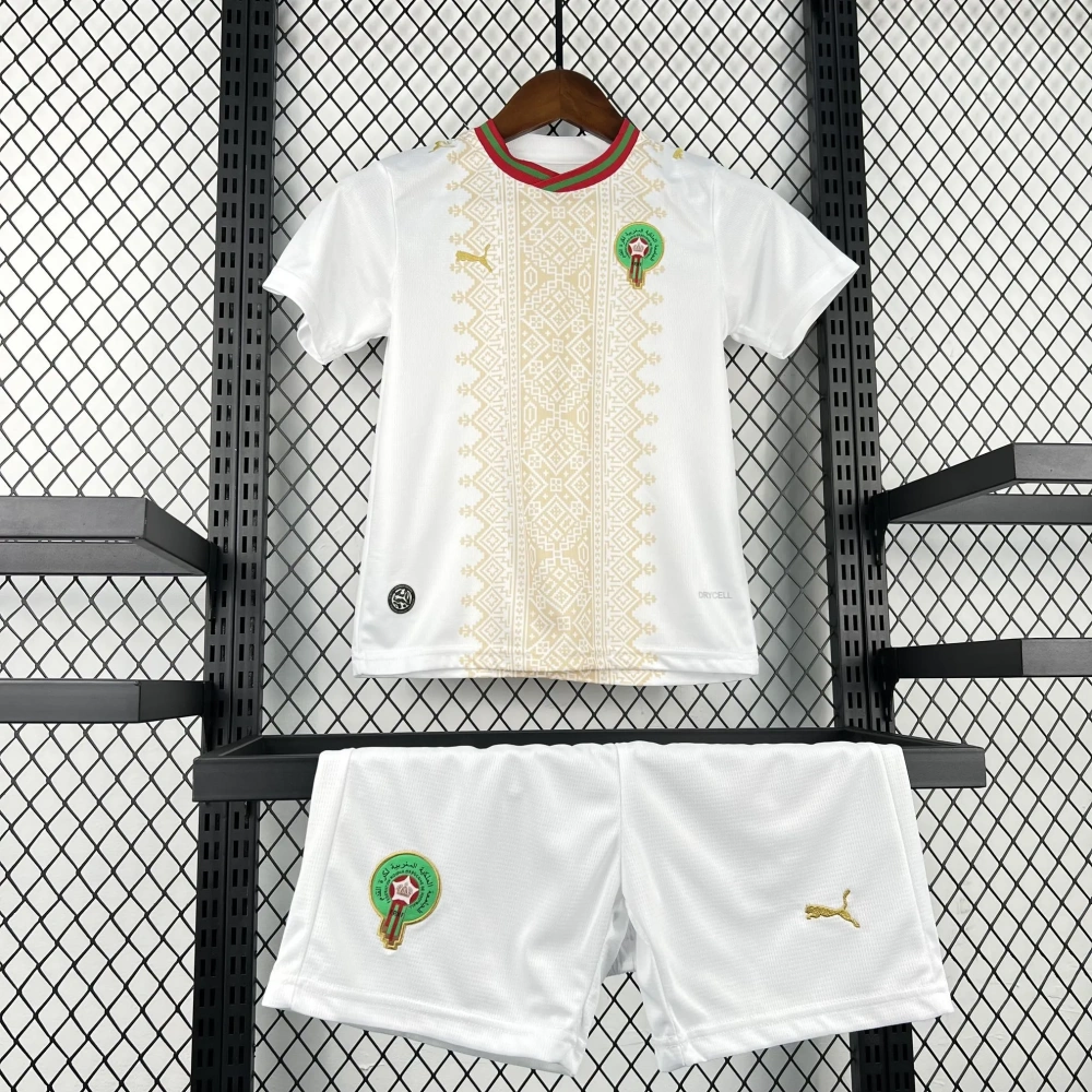 Morocco Soccer Jersey Away Kids Kit Jersey+Shorts 2026 World Cup
