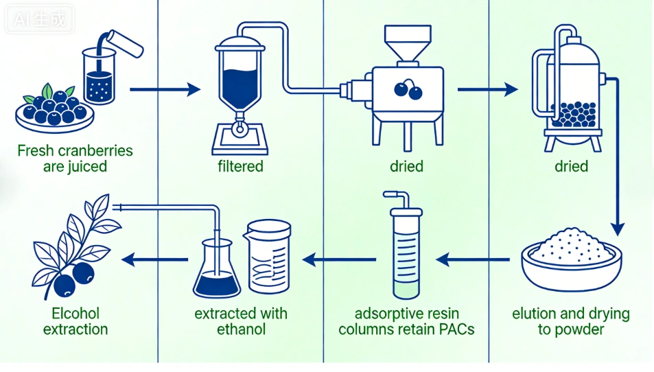 cranberry juice extract concentration steps