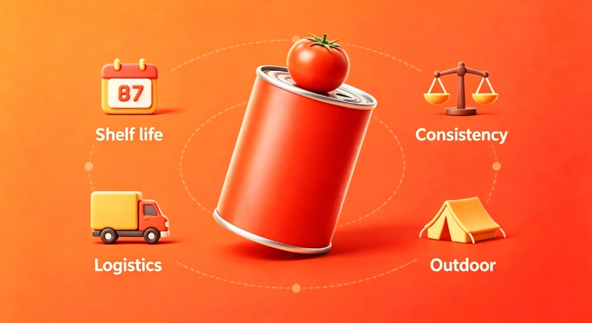 bulk tomato sauce powder sealed packaging natural background