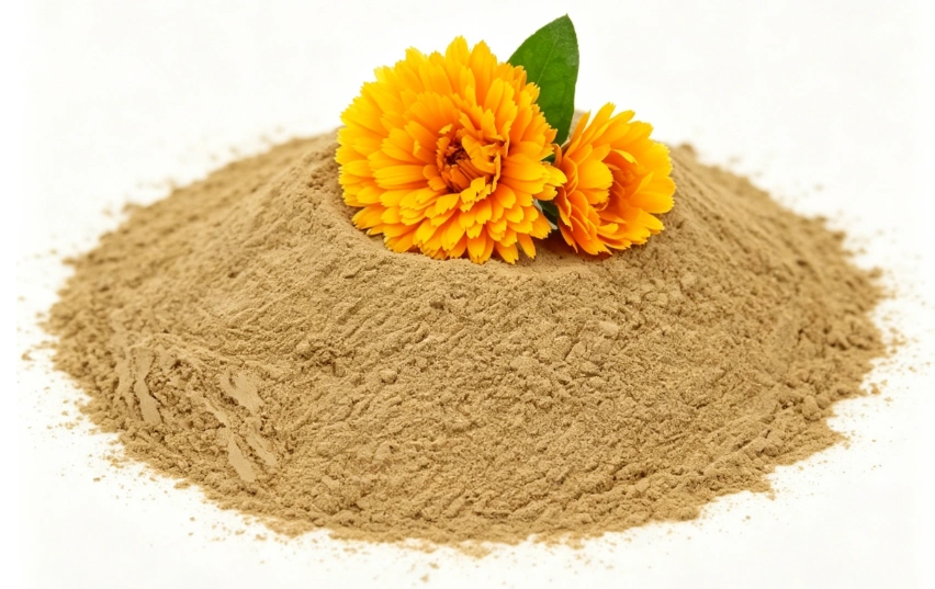 Fine milled Tagetes Powder texture detail