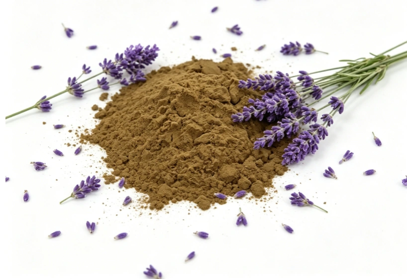Fine milled Lavender Flower Powder texture detail