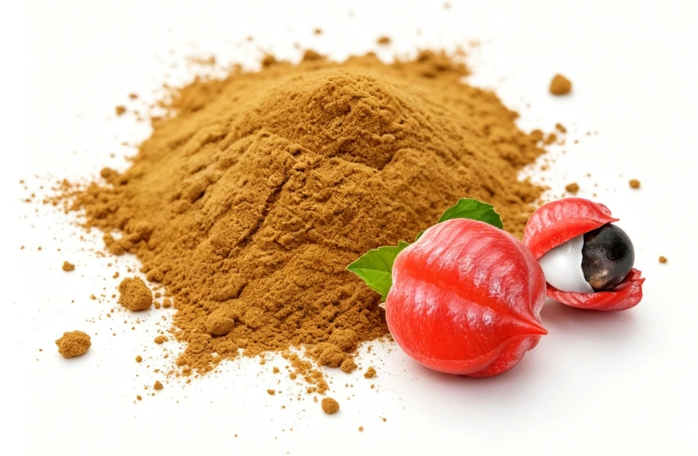 Medium brown Guarana Powder fine particle detail