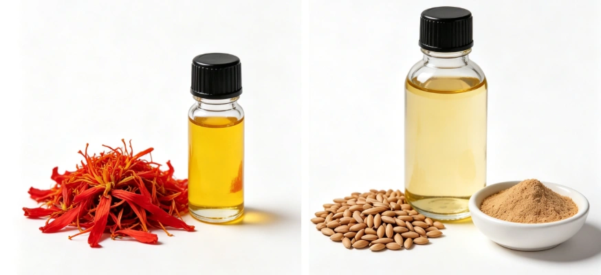 safflower powder used in cosmetic skincare formulation production