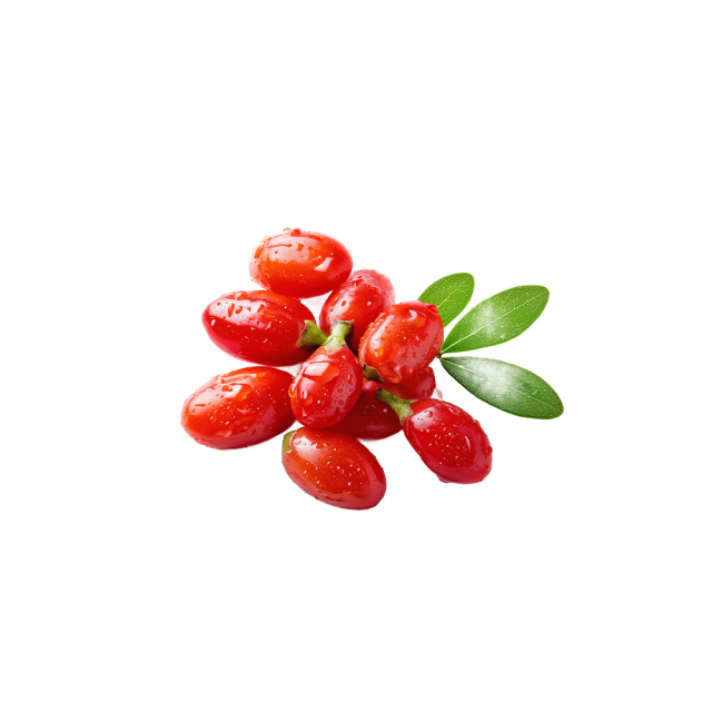 Cornus officinalis fresh red sarcocarp drupe macro photography
