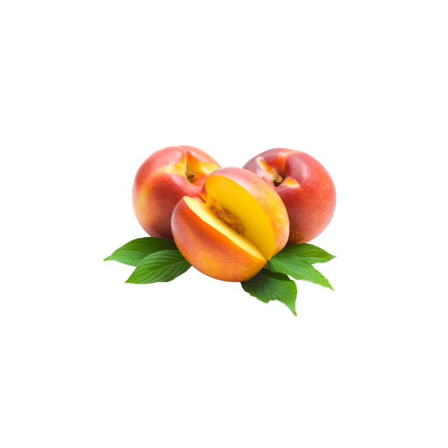 Prunus persica var. flavocarpa fresh yellow peach flesh macro photography
