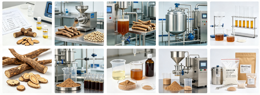 Hydroalcoholic extraction process flowchart for Butea superba flavonoid standardization