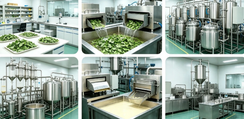 Hydroalcoholic extraction process flowchart for apigenin standardization from Turnera diffusa