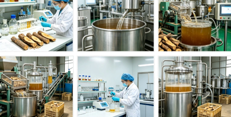 Hydroalcoholic extraction process flowchart for eurycomanone standardization