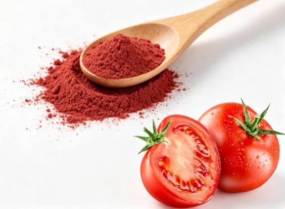 Deep red Freeze Dried Tomato Powder fine particle detail