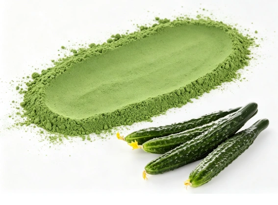 Freeze Dried Cucumber Powder close-up light green texture detail