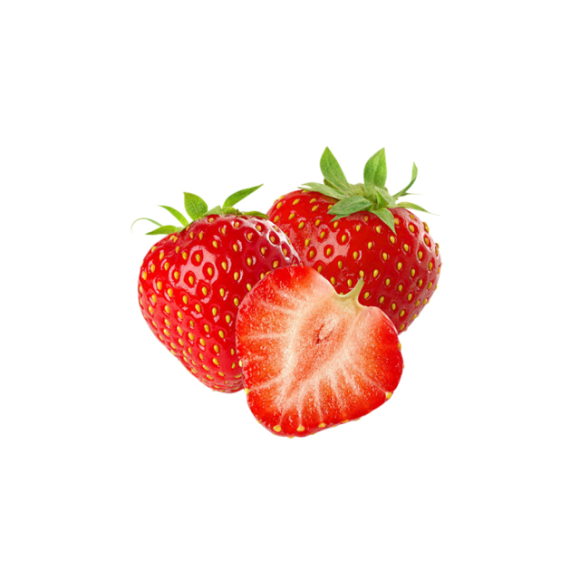 Fragaria ananassa fresh ripe strawberry macro photography