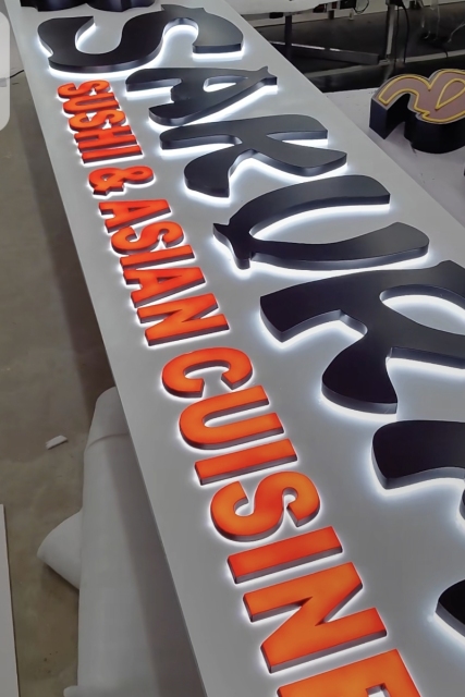 Backlit Metal Channel Letters - Custom Light Up Signs
