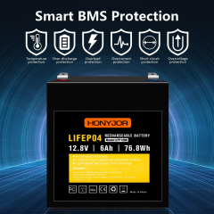 12.8v 6Ah LiFePO4 Battery LFP1206,12.8V 6Ah LiFePO4 Battery Pack (4S) | Custom & Wholesale | HONYJOR,LiPo Battery & Lithium Polymer Battery Manufacturer | Honyjor