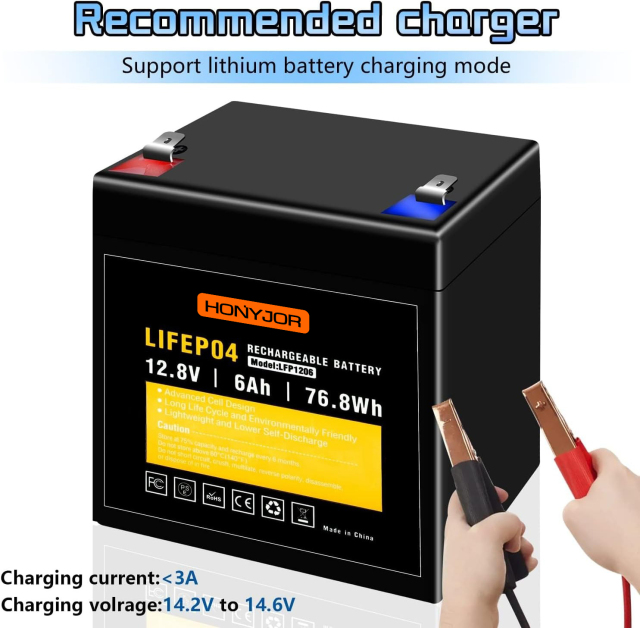 12.8v 6Ah LiFePO4 Battery LFP1206,12.8V 6Ah LiFePO4 Battery Pack (4S) | Custom & Wholesale | HONYJOR,LiPo Battery & Lithium Polymer Battery Manufacturer | Honyjor